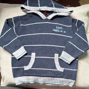 GAP Kids Blue and White Striped Hoodie